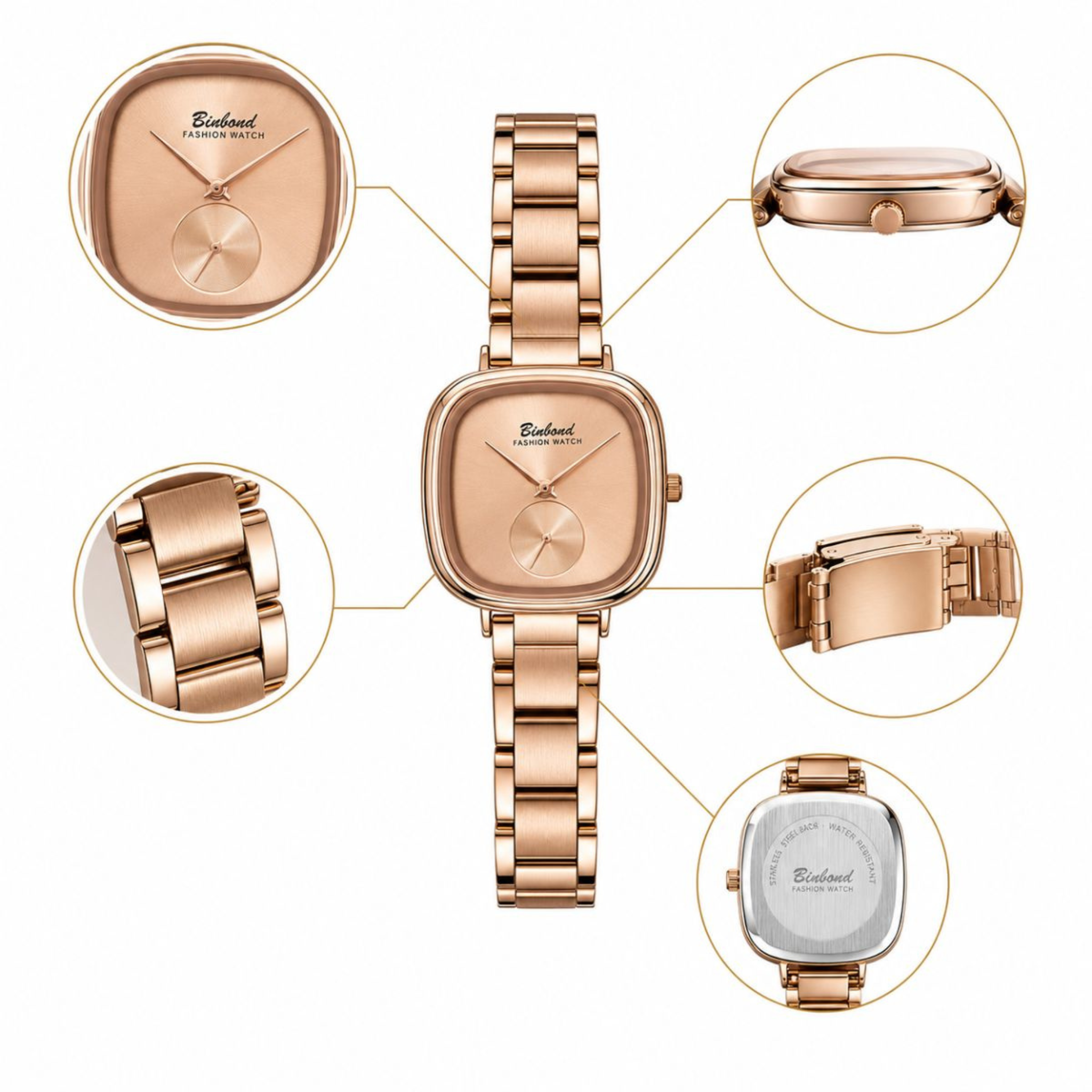 Relógio Feminino Zoe — Elegância Rosé em Aço Inox