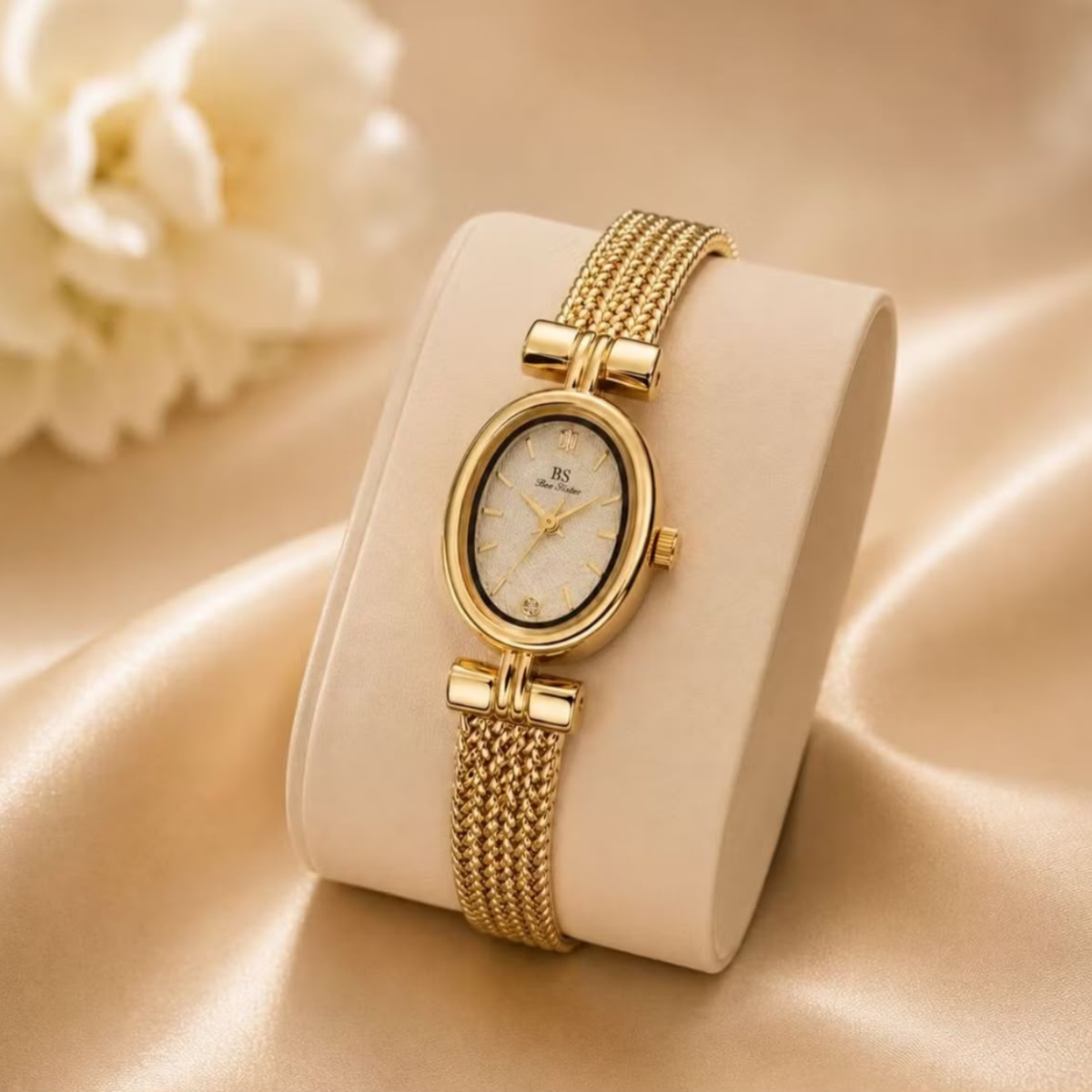 Relógio Feminino Liz Dourado em Aço Inox — Elegante e Clássico
