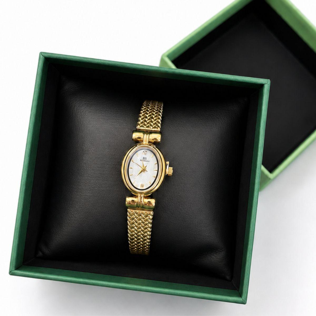 Relógio Feminino Liz Dourado em Aço Inox — Elegante e Clássico